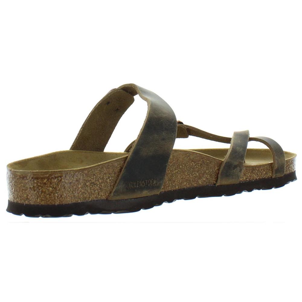Birkenstock Womens Mayari Brown Leather Slip On Open Toe Flats Sandals NWT - Picture 2 of 2